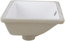 Load image into Gallery viewer, Vuzati 18-1/8” x 13” White Color Undermount Rectangle Bathroom Sink with Chrome Overflow – 7-5/8” Depth