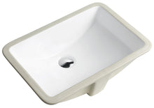 Load image into Gallery viewer, Vuzati 20-7/8” x 14-3/4” White Color Undermount Rectangle Bathroom Sink with Chrome Overflow – 8-1/8” Depth