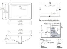 Load image into Gallery viewer, Vuzati 20-7/8” x 14-3/4” White Color Undermount Rectangle Bathroom Sink with Chrome Overflow – 8-1/8” Depth