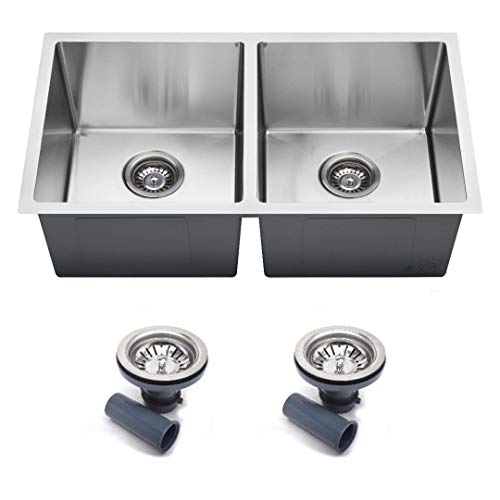 32-1/2 in. 50/50 Low Divider Stainless Steel Kitchen Sink & Low Profile  Faucet - Bed Bath & Beyond - 20631604